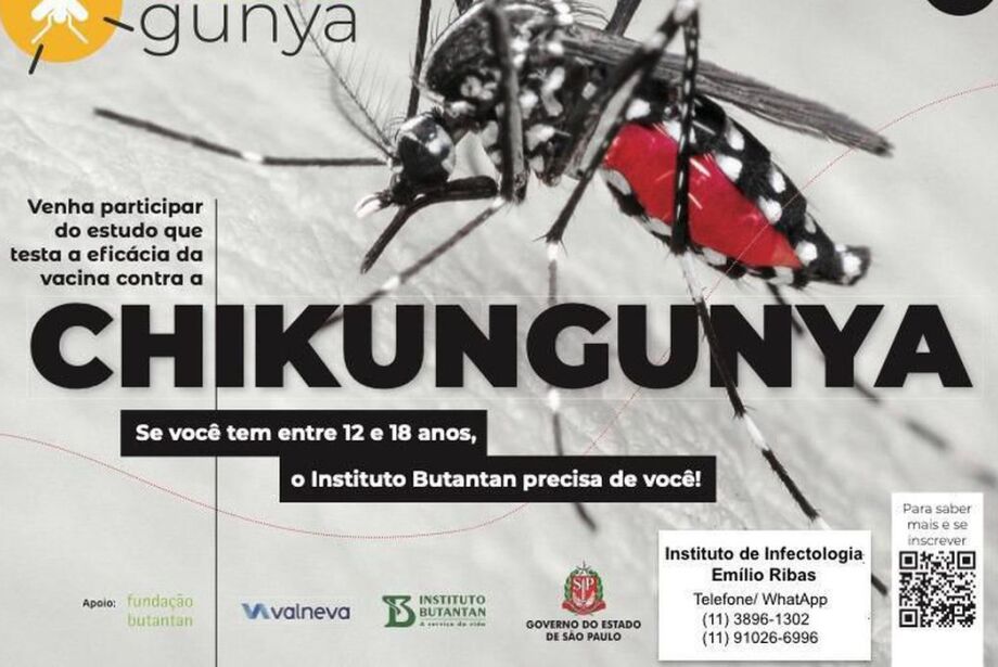 Instituto recruta voluntários para teste de vacina contra chikungunya