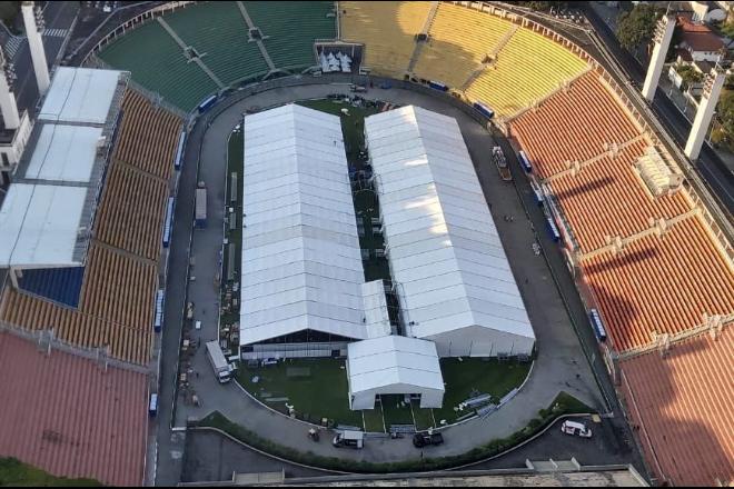 Na festa de 80 anos, Pacaembu vira palco da luta contra Covid-19