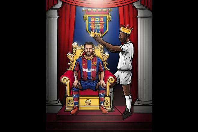 Messi iguala recorde de Pelé de marcar 643 gols por um mesmo clube