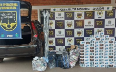 Polícia Militar Rodoviária apreende carga de contrabando e descaminho, na MS 162, em Dourados