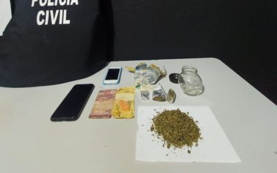 Polícia Civil cumpre mandado de busca e apreensão e prende em flagrante suspeito de praticar tráfico de drogas em Nioaque