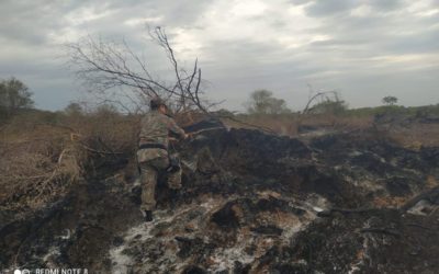 Polícia Militar Ambiental de Corumbá autua infrator por incendiar restos de vegetação em leiras no Pantanal neste período proibido