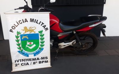 Polícia Militar recupera motocicleta furtada em Ivinhema