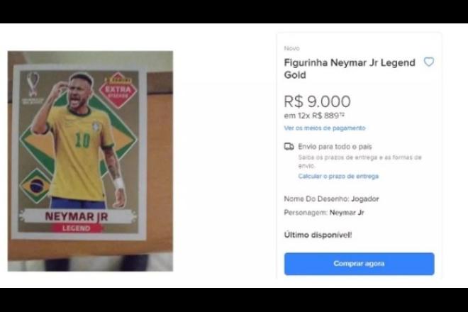 Figurinha Legend Neymar Jr Gold Copa Do Mundo Qatar 2022