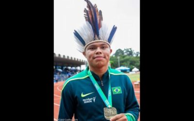 Indígena revelação no atletismo de MS treina com dardos de bambu