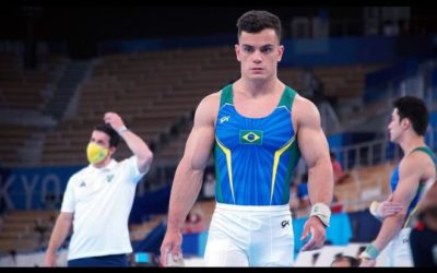 Ginasta Caio Souza é ouro nas barras paralelas em etapa da Copa do Mundo