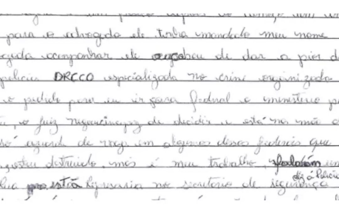 Laudo confirma que carta com tom terrorista foi escrita por membro do PCC