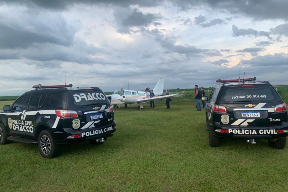 Operação intercepta em Fátima do Sul avião que buscava cocaína e piloto é preso em flagrante