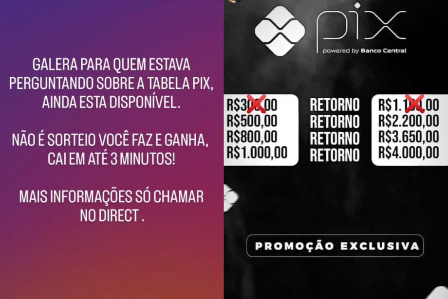 Estelionatários invadem perfis em redes sociais e induzem seguidores a realizarem pagamentos via PIX