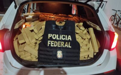 PF apreende em Dourados 800 kg de maconha escondidos em BMW