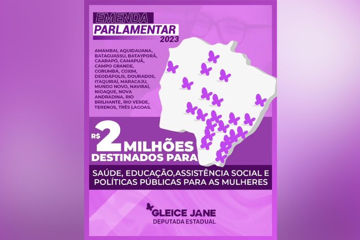 Emendas de Gleice Jane fortalecem educação, saúde e políticas para mulheres em 21 cidades