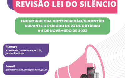 População poderá encaminhar contribuições para a atualização da Lei do Silêncio