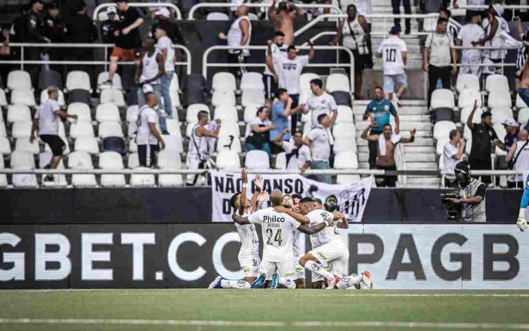 Botafogo busca o empate com o Santos na Vila Belmiro e fica 11