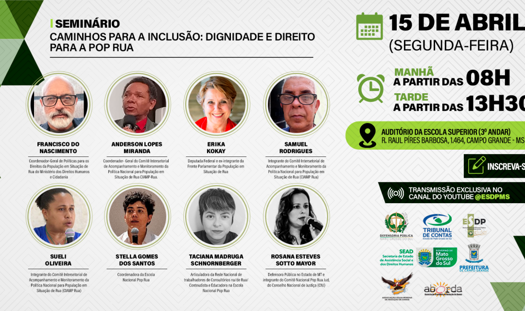 TCE-MS apoia seminário da Defensoria Pública sobre direitos da população em situação de rua
