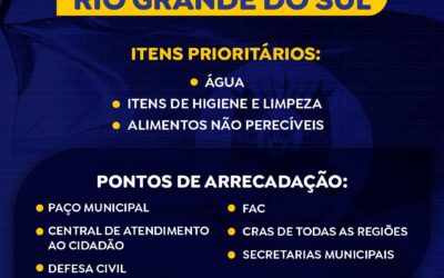Prefeitura de Campo Grande arrecada donativos para famílias atingidas por enchentes no RS