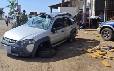 Motorista capota veículo com maconha durante perseguição na MS-386