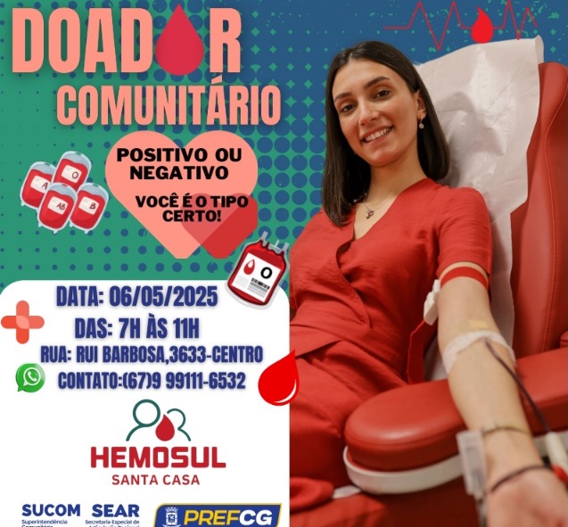Prefeitura lança campanha “Doador Comunitário” em parceria com a Santa Casa de Campo Grande