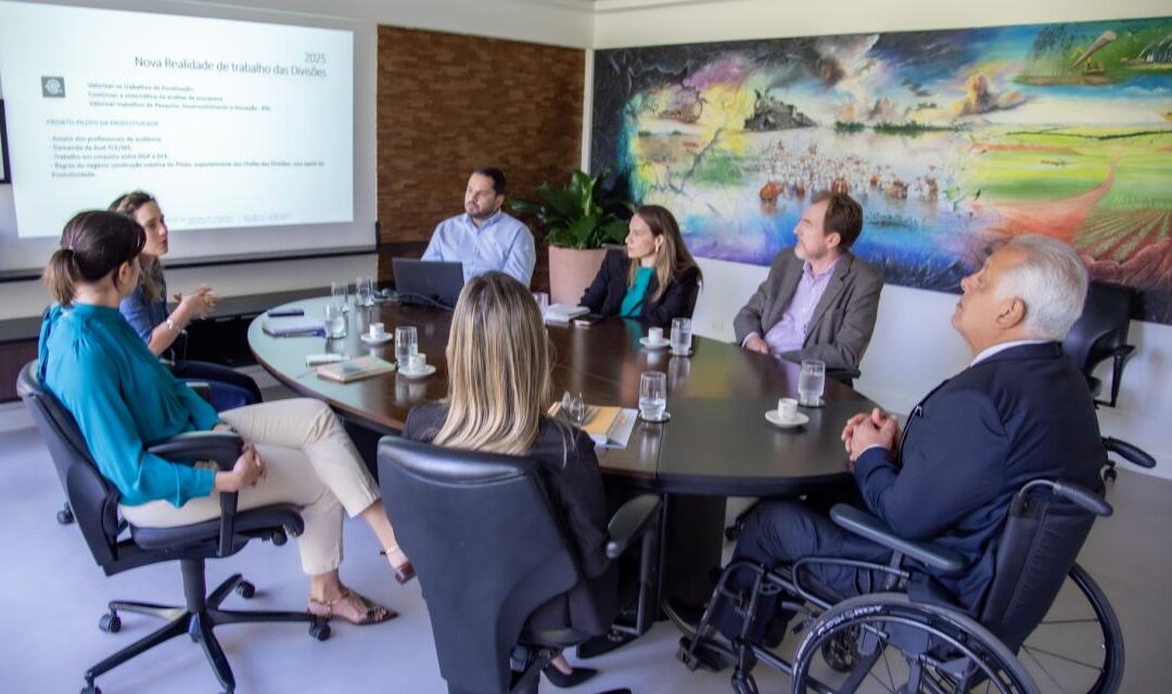Equipe apresenta ao presidente Flávio Kayatt o piloto do programa de produtividade do TCE-MS
