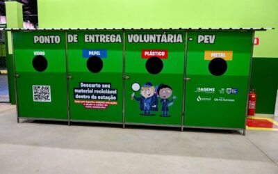 Escola com conceito sustentável na Capital ganha estação de coleta seletiva