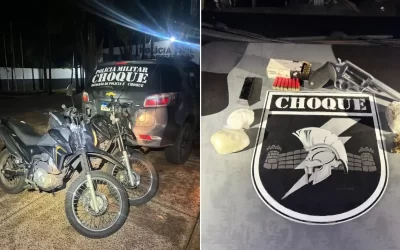 Choque apreende moto furtada, drogas e arma após tentativa de localizar adolescente foragido