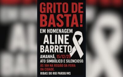 Em luto, mulheres se reúnem em ato simbólico por feminicídio de Aline no interior de MS