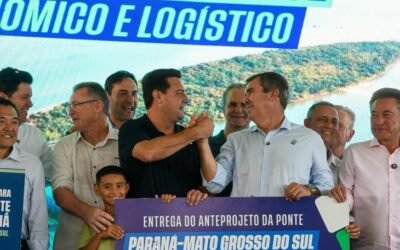 Encontro entre governadores marca entrega de anteprojeto de ponte entre MS e Paraná
