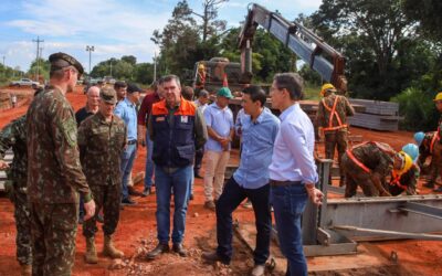 Governo de MS apoia obra emergencial e vai construir nova ponte de concreto sobre Rio do Peixe