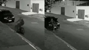 De bicicleta, suspeito furta bateria de carro no Jardim Leblon