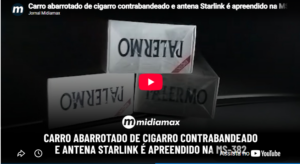 Carro abarrotado de cigarro contrabandeado e antena Starlink é apreendido na MS-382