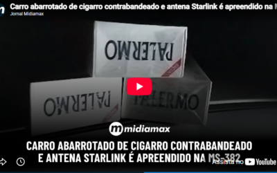 Carro abarrotado de cigarro contrabandeado e antena Starlink é apreendido na MS-382
