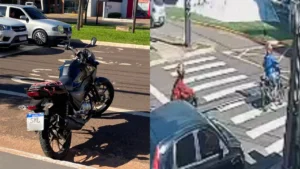 Câmeras flagram dupla furtando moto em plena luz do dia na Avenida Afonso Pena
