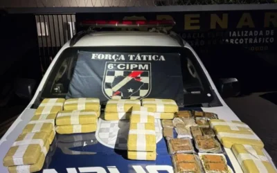 Passageira de ônibus é presa na BR-262 com mais de 20 kg de maconha escondida em mala