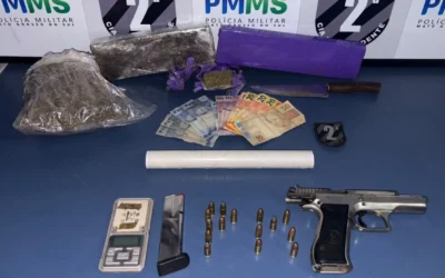 Homem é preso por posse ilegal de arma de fogo e tráfico de drogas em Caarapó